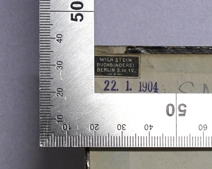 SA 1990 : Erinnerungen, Aufsätze und Reden (1902);-, Stempel: Datum; '22. 1. 1904'