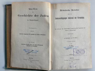 BD 9250 N477 (ausgesondert) : Hebräische Berichte über die Judenverfolgungen während der Kreuzzüge (1892)