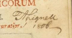 - (Lidnell, Andus;Stenberg, Carl;Gragkowski[?], Harry[?]), Von Hand: Name; 'A Lignell 1/1806'. 