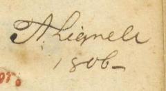 - (Lidnell, Andus;Stenberg, Carl;Gragkowski[?], Harry[?]), Von Hand: Name; 'A Lignell 1806-'. 