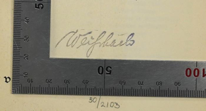 A 13 : Die Frau im Journalismus (1936);- (Weihsbach, Hans), Stempel: Name; 'Weihsbach'. 