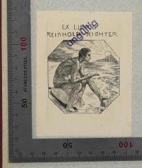 - ( Richter, Reinhold), Etikett: Exlibris; 'Ex Libris Reinhold Richter'.  (Prototyp)