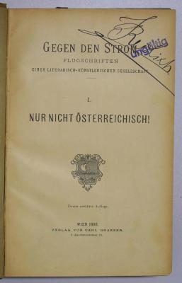 Zw 833 1/3 : Nur nicht österreichisch! (1886)