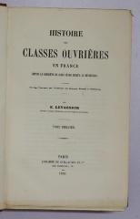 Ig 81-1;Ig 81-2 ; ;: Histoire des classes ouvrières en France depuis la conquête de Jules César jusqu' à la Révolution. (1859)