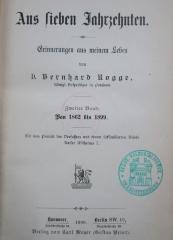 I 13897 2 2.Ex.: Aus sieben Jahrzehnten : Erinnerungen aus meinem Leben. Zweiter Band: Von 1862 bis 1899 (1899)