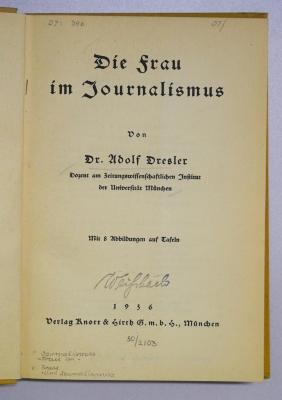 A 13 : Die Frau im Journalismus (1936)