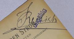 - (Redlich, Josef), Von Hand: Autogramm, Name; 'JRedlich'. 