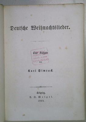 DLIT7350 : Deutsche Weihnachtslieder (1859)