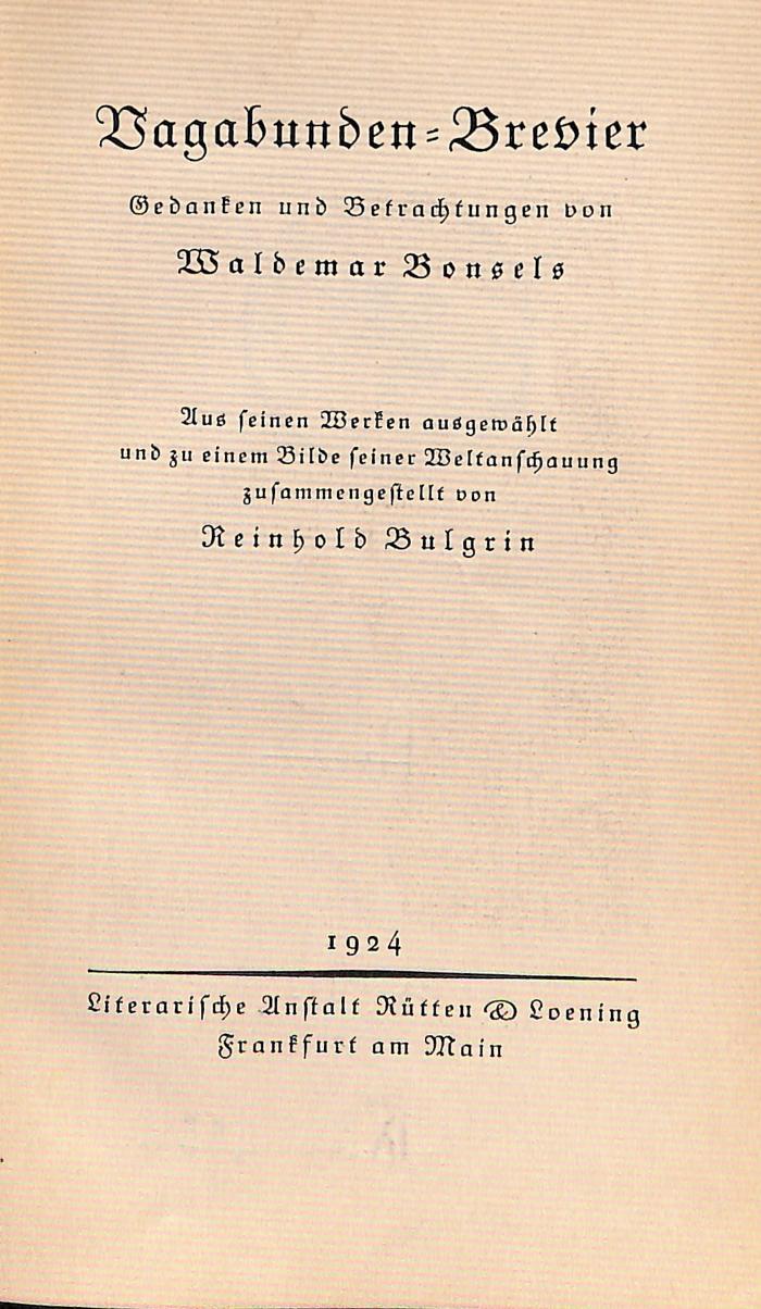 DLIT7371 : Vagabunden-Brevier (1924)
