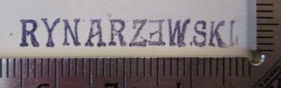 - (Rynarzewski, Josef Karl), Stempel: Name; 'Rynarzewski'.  (Prototyp); Shakspere's Works. II: Comedy of errors, Much ado about nothing, Love's labour's lost, Midsummer-night's dream. (1886)
