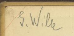 - (Wille, G. ), Von Hand: Name; 'G. Wille'. 