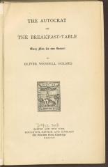 Zfh 60065:1:F8 : The writings. 1, The autocrat of the breakfast-table [u.a.]. (1895)