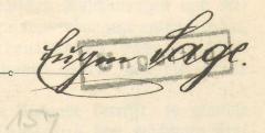 - (Sage, Eugen), Von Hand: Name; 'Eugen Sage'. 