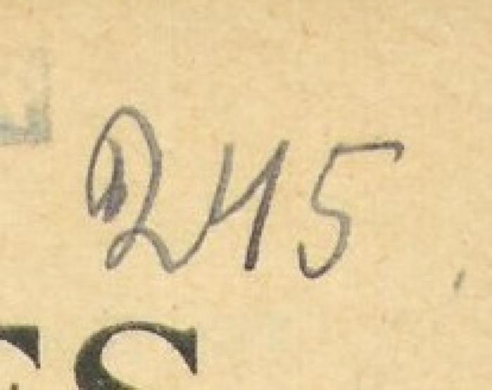 -, Von Hand: Nummer; '245'