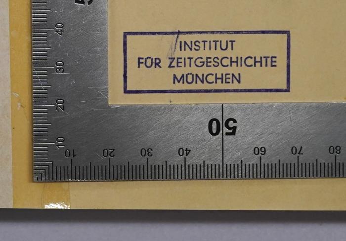 Ig 25 : Organisationsbuch der NSDAP (1937);- (Institut für Zeitgeschichte (München)), Stempel: Berufsangabe/Titel/Branche, Name, Ortsangabe; 'Institut für Zeitgeschichte München'. 