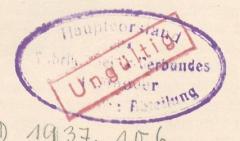 - (Hauptvorstand des Fabrikarbeiterverbandes Hannover), Stempel: Name; 'Hauptvorstand des Fabrikarbeiter Verbundes Hannover [...] Abteilung'. 