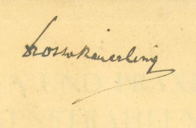 - (Kaiserling, Otto), Von Hand: Name; 'Dr. Otto Kaiserling'. 