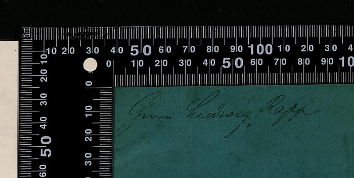 - (Eugen Ludwig Rapp), Von Hand: Name; ' Herrn Ludwig Rapp'. 