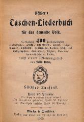 DLIT7600 : Koehlers Taschenliederbuch für das Deutsche Volk (1905)