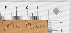 - (Meier, John), Von Hand: Autogramm; 'John Meier'.  (Prototyp)