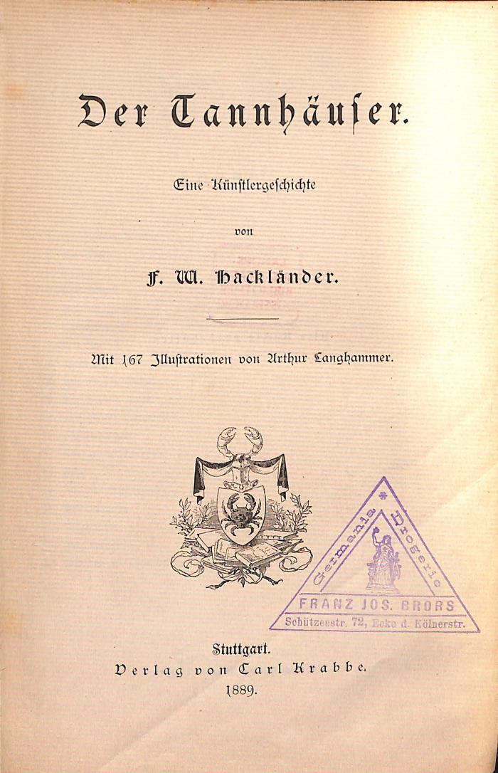 DLIT7598 : &lt;&gt; Tannhäuser (1889)