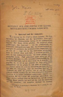 DLIT7610 : Beiträge zur Erklärung und Kritik mittelhochdeutscher Gedichte (1890)