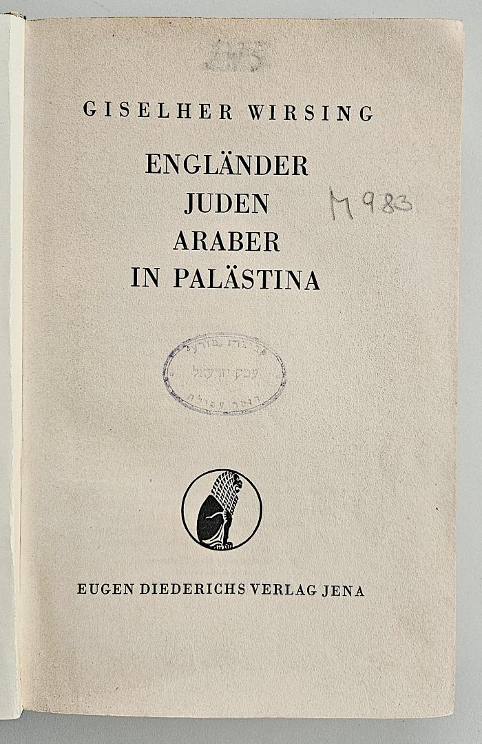 M 983 : Engländer, Juden, Araber in Palästina (1938)