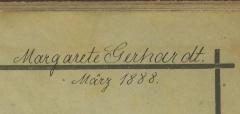 - (Gerhardt, Margarethe), Von Hand: Name; 'Margarete Gerhardt März 1888'. 