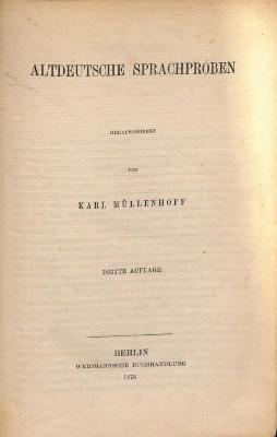 DLIT7605 : Altdeutsche Sprachproben (1878)