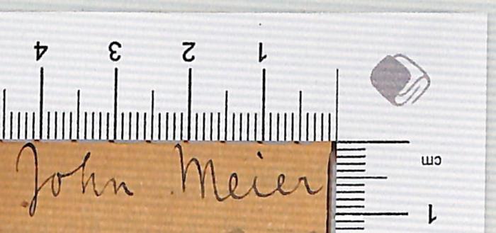 - (Meier, John), Von Hand: Autogramm; 'John Meier'.  (Prototyp)