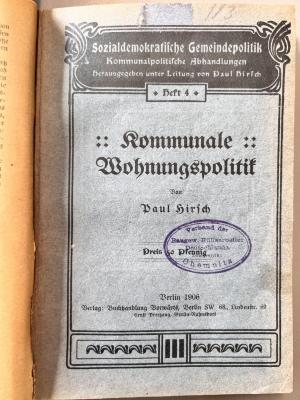 00/7568 Nr. 1-4 : Kommunale Wohnungspolitik (1906)
