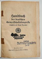 SA 1067 : Handbuch der deutschen Gewerkschaftskongresse (1916)