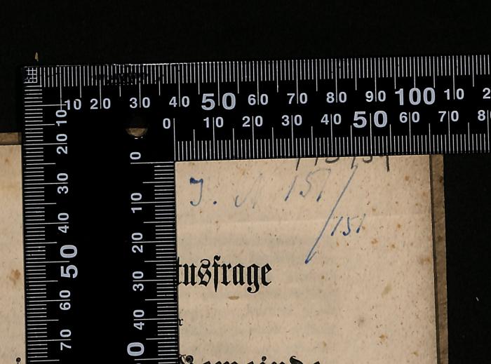 -, Von Hand: Notiz; 'J. J. 151 / 151'