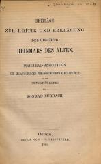DLIT7612 : Beiträge zur Kritik und Erklärung der Gedichte Reinmars des Alten (1880)