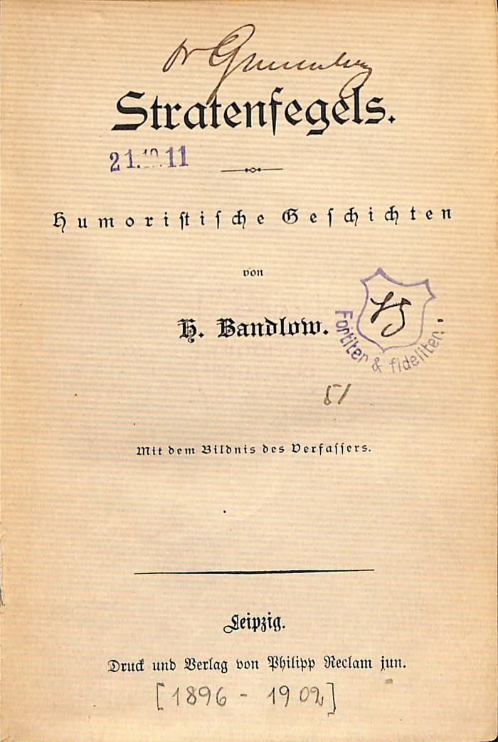DLIT7669:1/5 : Stratenfegels ([1902])