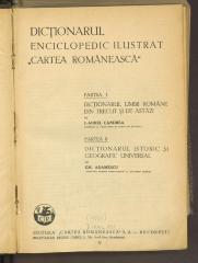 A 11035:F8 : Dicţionarul enciclopedic ilustrat "Cartea românească". (1931)