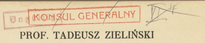 - (Konsulat Generalny Rzeczypospolitej Polskiej w Berlinie), Stempel: Name; 'KONSUL GENERALNY VI 4'. 