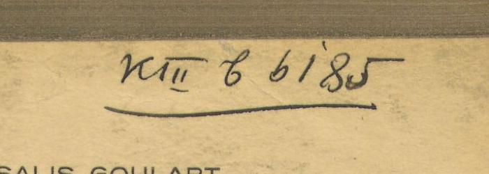 -, Von Hand: Signatur; 'KIII C b185'