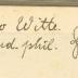- (Witte, Otto), Von Hand: Name; 'Otto Witte stud. phil. '. 