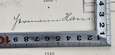 ausgesondert : Das Sans-Souci Friedrich des Großen (1926);- (Hans, Hermann), Von Hand: Name, Autogramm; 'Hermann Hans.'. 