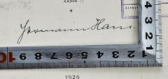 - (Hans, Hermann), Von Hand: Name, Autogramm; 'Hermann Hans.'. 