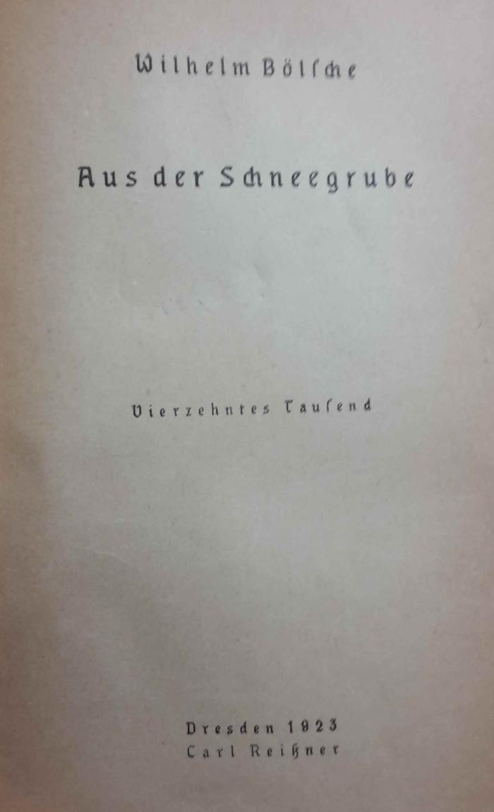 X 534 1923: Aus der Schneegrube (1923)