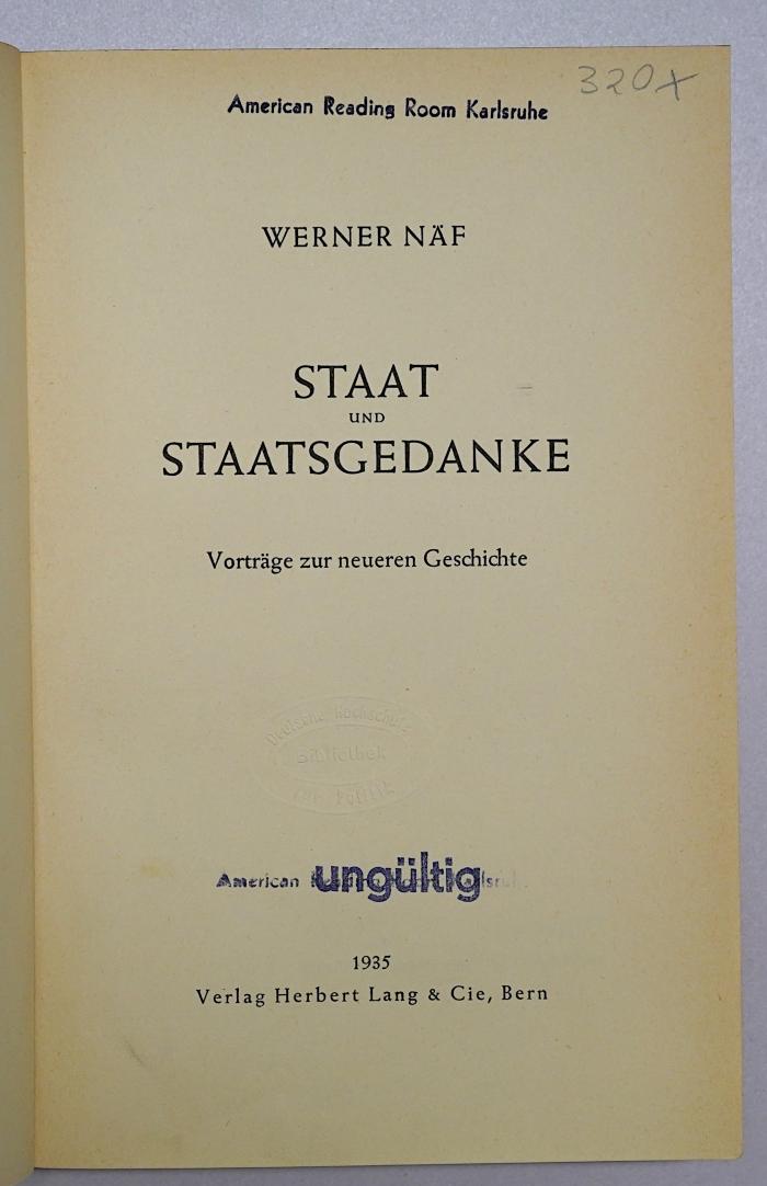 B 578 : Staat und Staatsgedanke (1935)