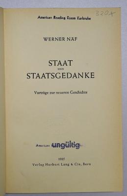B 578 : Staat und Staatsgedanke (1935)