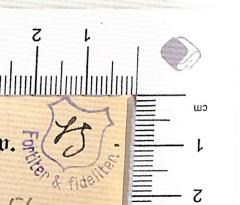 - (Dr. Grunenberg), Stempel: Monogramm; 'Fortiter & fideliter'.  (Prototyp)