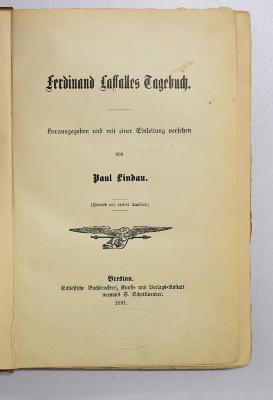 Ig 105 : Ferdinand Lassalles Tagebuch (1891)