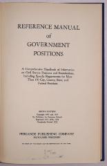 B 345 : Reference Manual of Government Positions (1939)