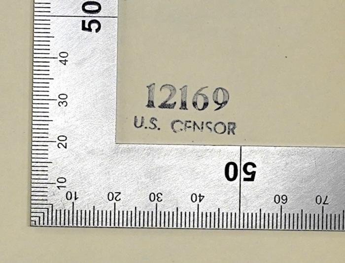 B 345a : Reference Manual of Government Positions (1939);- (YMCA), Stempel: Zensurstempel, Nummer; '12169
U.S. censor'.  (Prototyp)