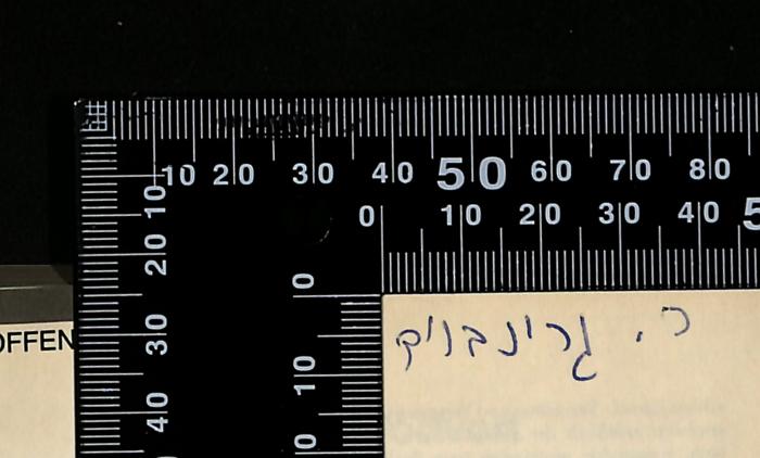 -, Von Hand: Notiz; 'כ. גרינבנים'