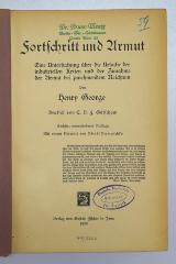 B 195&lt;6&gt; : Fortschriftt und Armut. Eine Untersuchung über die Ursache der industriellen Krisen und der Zunahme der Armut bei zunehmendem Reichtum  (1920)